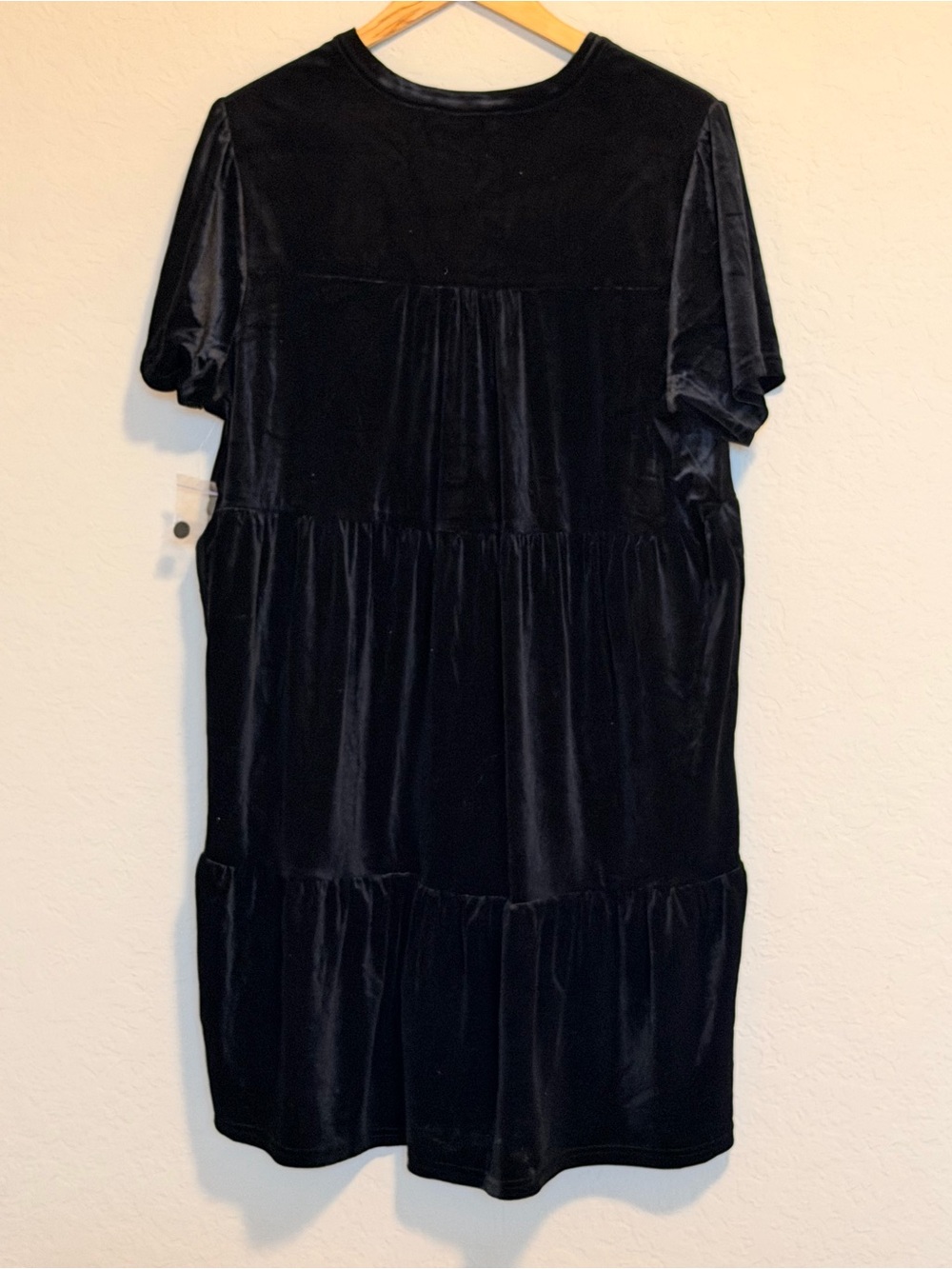 ModCloth Babydoll Short Velvet Tiered Dress in Black - Picture 8 of 8